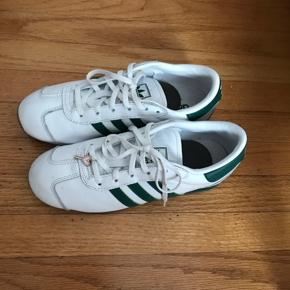 Green Striped Adidas Shoes